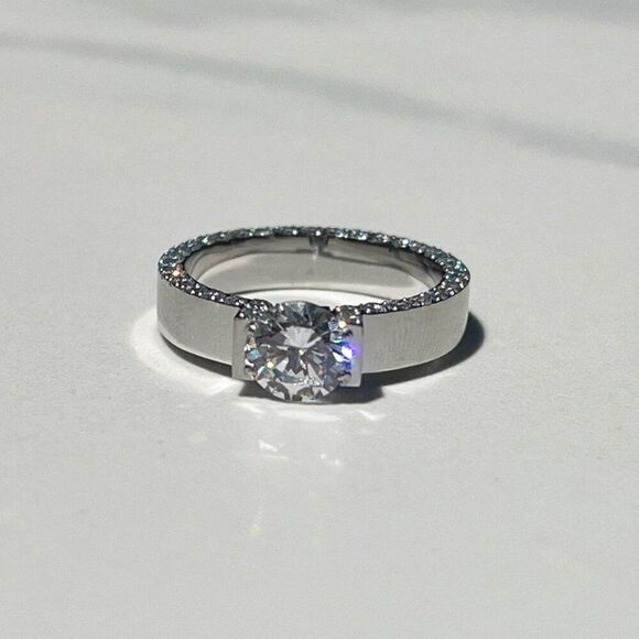 New! “Amelie” Silver Crystal Studded Ring - Picture 3 of 5